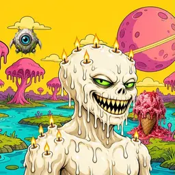 Oozlings #4460, Candle Wax · Turquoise Swamp