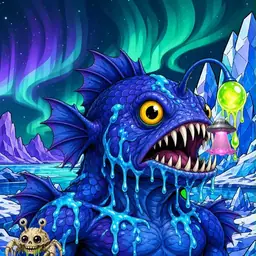 Oozlings #4461, Anglerfish · Aurora Ice