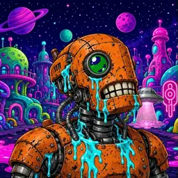 Oozlings #4463, Rusty Robot · Neon City
