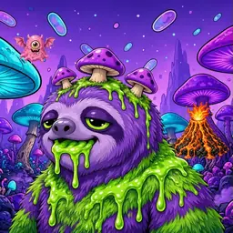 Oozlings #4472, Slime Sloth · Fungus Forest