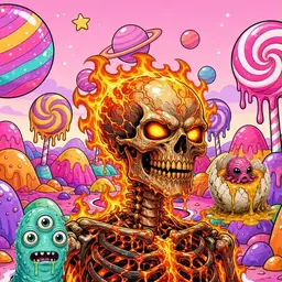 Oozlings #4476, Fire Skull · Candy Planet