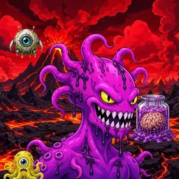 Oozlings #448, Squid · Lava Fields