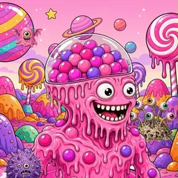 Oozlings #4485, Gumball Brain · Candy Planet