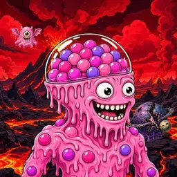 Oozlings #4487, Gumball Brain · Lava Fields
