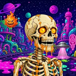 Oozlings #4489, Skull · Neon City