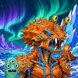 Oozlings #449, Mutated Crab · Aurora Ice