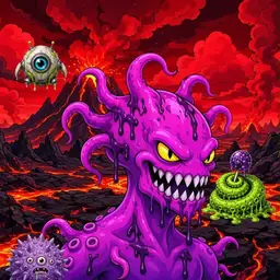Oozlings #4491, Squid · Lava Fields