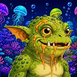 Oozlings #4497, Toad Goblin · Glow Reef
