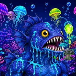 Oozlings #4499, Anglerfish · Glow Reef