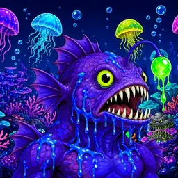 Oozlings #45, Mutated Anglerfish · Glow Reef
