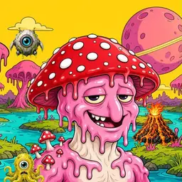 Oozlings #450, Mushroom Head · Turquoise Swamp