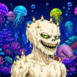 Oozlings #4506, Candle Wax · Glow Reef