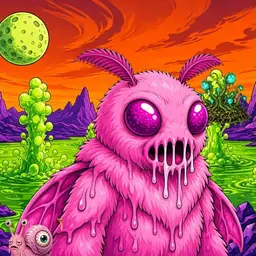 Oozlings #451, Mutant Moth · Acid Lake