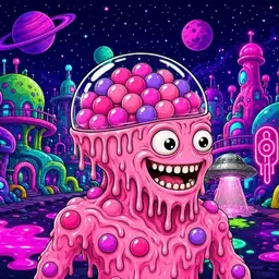 Oozlings #4511, Gumball Brain · Neon City
