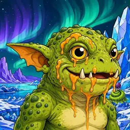 Oozlings #4515, Toad Goblin · Aurora Ice