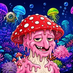 Oozlings #4519, Mushroom Head · Glow Reef