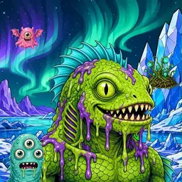 Oozlings #4520, Swamp Fish · Aurora Ice