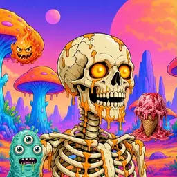 Oozlings #4522, Skull · Mushroom Desert