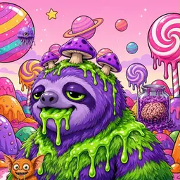 Oozlings #4529, Slime Sloth · Candy Planet