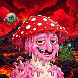 Oozlings #453, Mushroom Head · Lava Fields