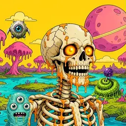 Oozlings #4534, Skull · Turquoise Swamp