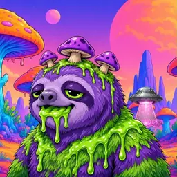 Oozlings #4537, Slime Sloth · Mushroom Desert