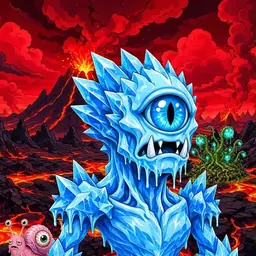 Oozlings #4539, Ice Cyclops · Lava Fields