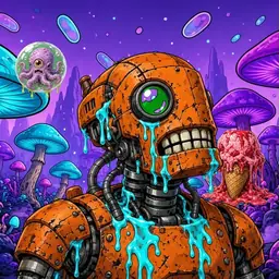 Oozlings #454, Rusty Robot · Fungus Forest