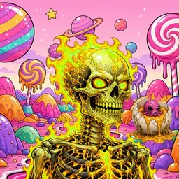 Oozlings #4540, Mutated Fire Skull · Candy Planet