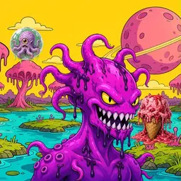 Oozlings #4542, Squid · Turquoise Swamp