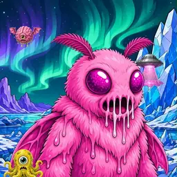 Oozlings #4546, Mutant Moth · Aurora Ice