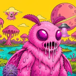 Oozlings #4547, Mutant Moth · Turquoise Swamp