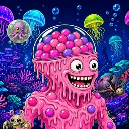 Oozlings #4548, Gumball Brain · Glow Reef