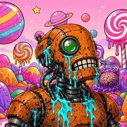 Oozlings #455, Rusty Robot · Candy Planet