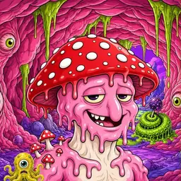 Oozlings #4550, Mushroom Head · Flesh Cave