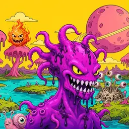 Oozlings #4552, Squid · Turquoise Swamp