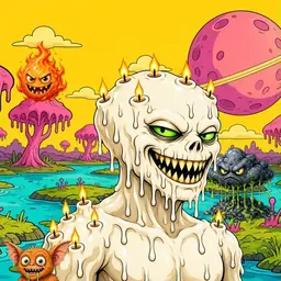 Oozlings #4557, Candle Wax · Turquoise Swamp