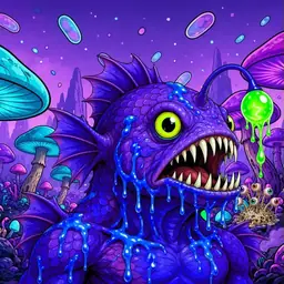 Oozlings #4561, Mutated Anglerfish · Fungus Forest