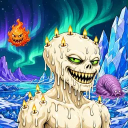 Oozlings #4563, Candle Wax · Aurora Ice