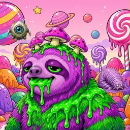 Oozlings #4564, Mutated Slime Sloth · Candy Planet