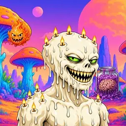 Oozlings #4565, Candle Wax · Mushroom Desert