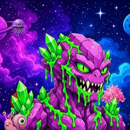 Oozlings #4567, Mutated Crystal Rock · Void Nebula