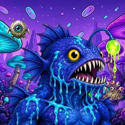 Oozlings #4568, Anglerfish · Fungus Forest