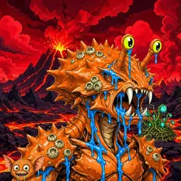 Oozlings #4569, Mutated Crab · Lava Fields