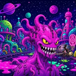 Oozlings #4570, Squid · Neon City