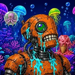 Oozlings #4572, Rusty Robot · Glow Reef