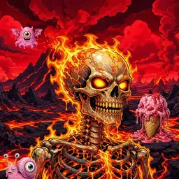 Oozlings #4573, Fire Skull · Lava Fields