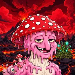Oozlings #4578, Mushroom Head · Lava Fields