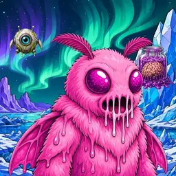Oozlings #4579, Mutant Moth · Aurora Ice