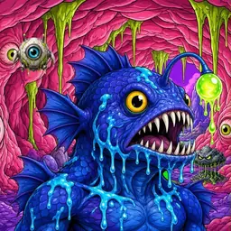 Oozlings #4580, Anglerfish · Flesh Cave